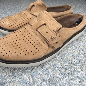 Merrell Mules Womens 7 Tan Leather Perforated Buckle SlipOn M-Select Move J03704